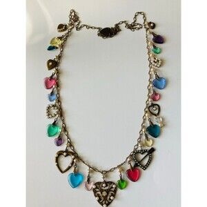 Vintage Glass Works Studio lovely heart charm Necklace